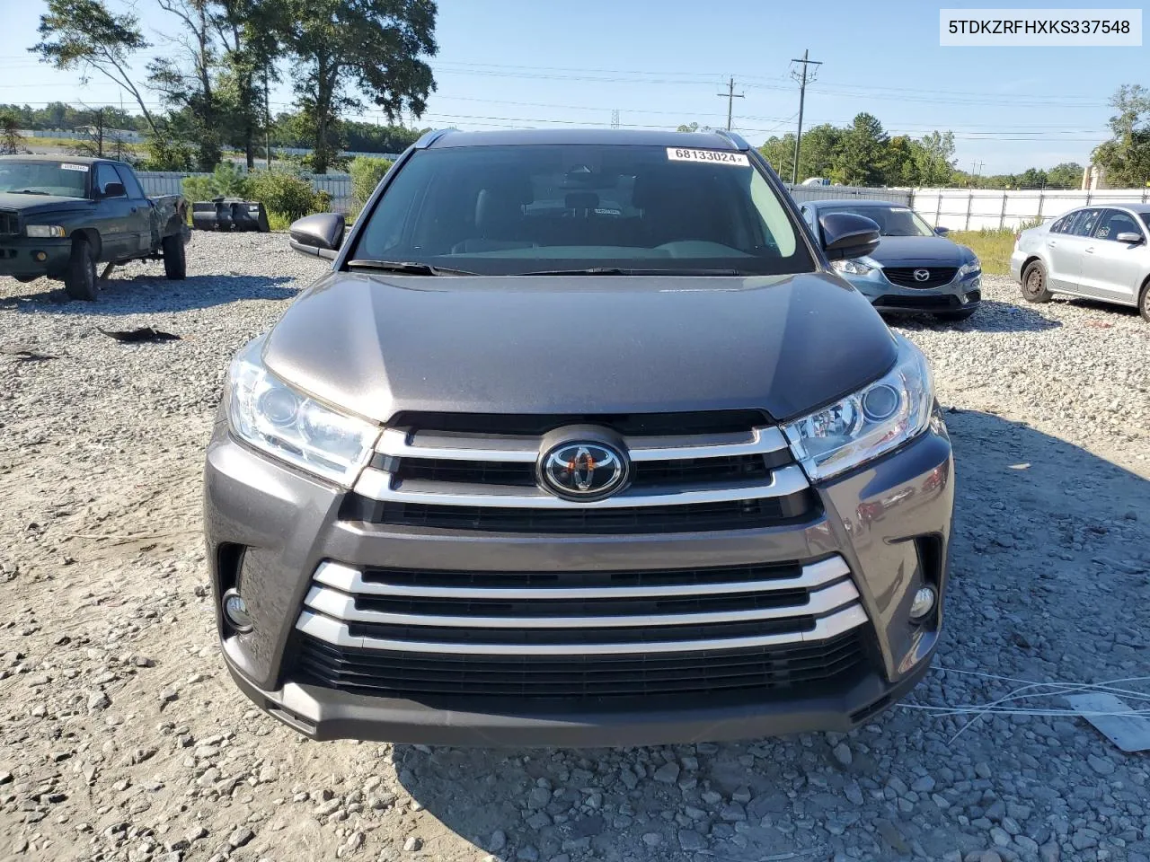 2019 Toyota Highlander Se VIN: 5TDKZRFHXKS337548 Lot: 68133024