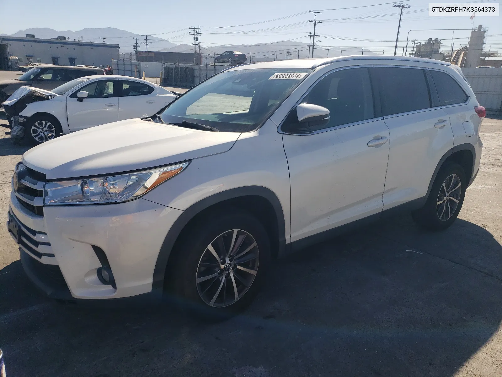 2019 Toyota Highlander Se VIN: 5TDKZRFH7KS564373 Lot: 68389874