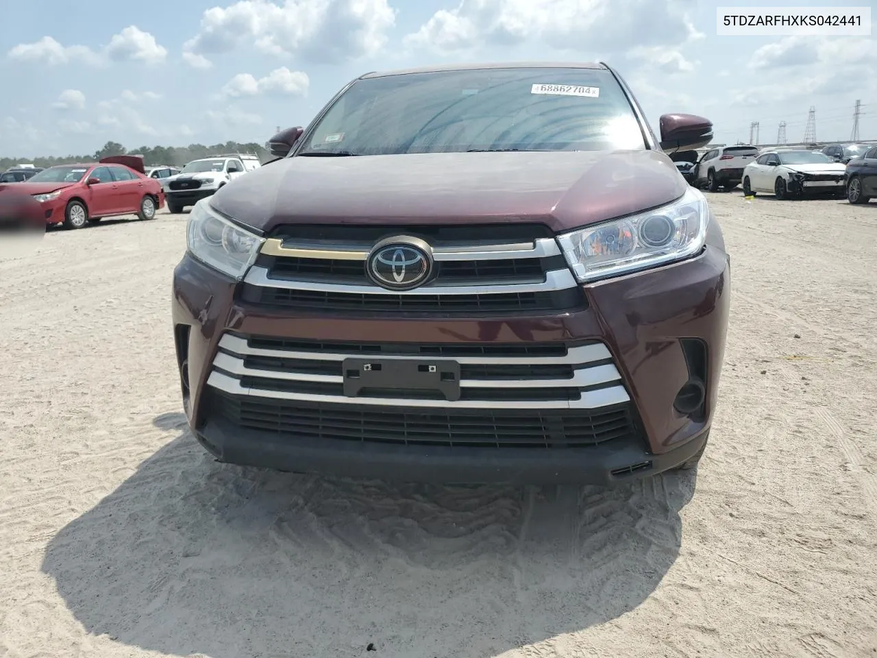 2019 Toyota Highlander Le VIN: 5TDZARFHXKS042441 Lot: 68862704