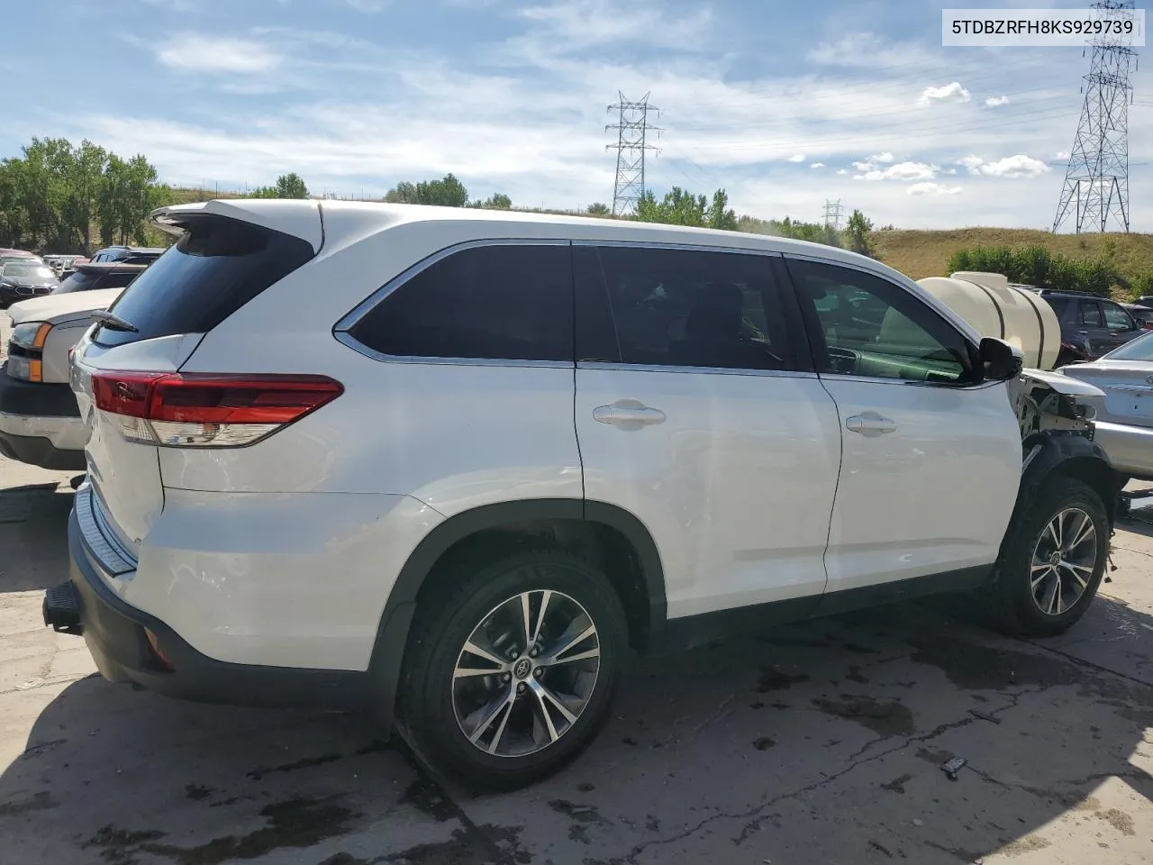 2019 Toyota Highlander Le VIN: 5TDBZRFH8KS929739 Lot: 68896544