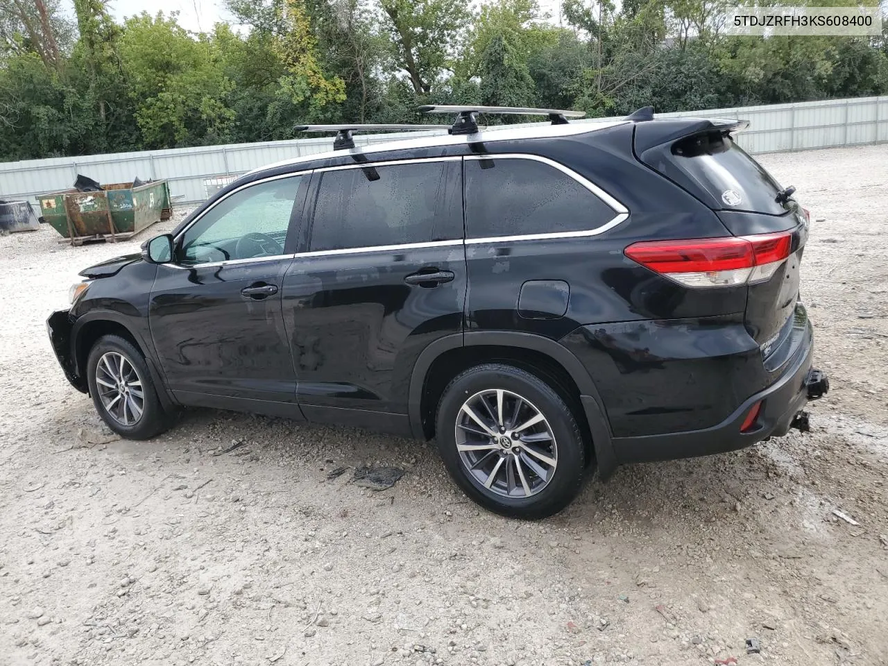 2019 Toyota Highlander Se VIN: 5TDJZRFH3KS608400 Lot: 69054704