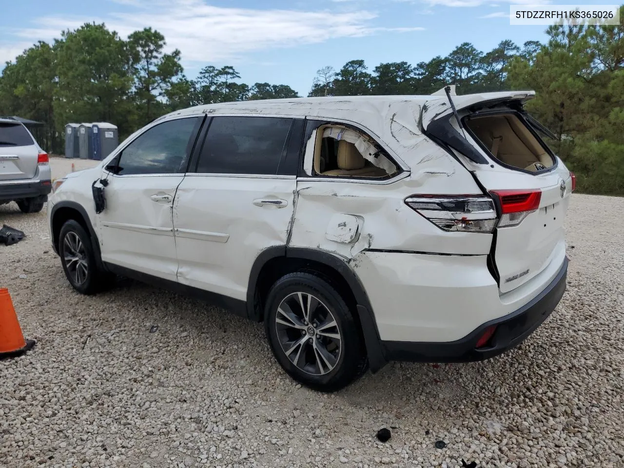 2019 Toyota Highlander Le VIN: 5TDZZRFH1KS365026 Lot: 69078104