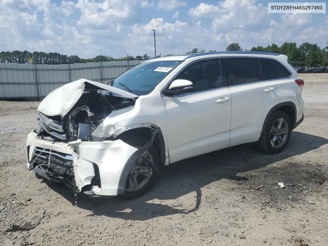 2019 Toyota Highlander Limited VIN: 5TDYZRFH4KS297493 Lot: 69411274