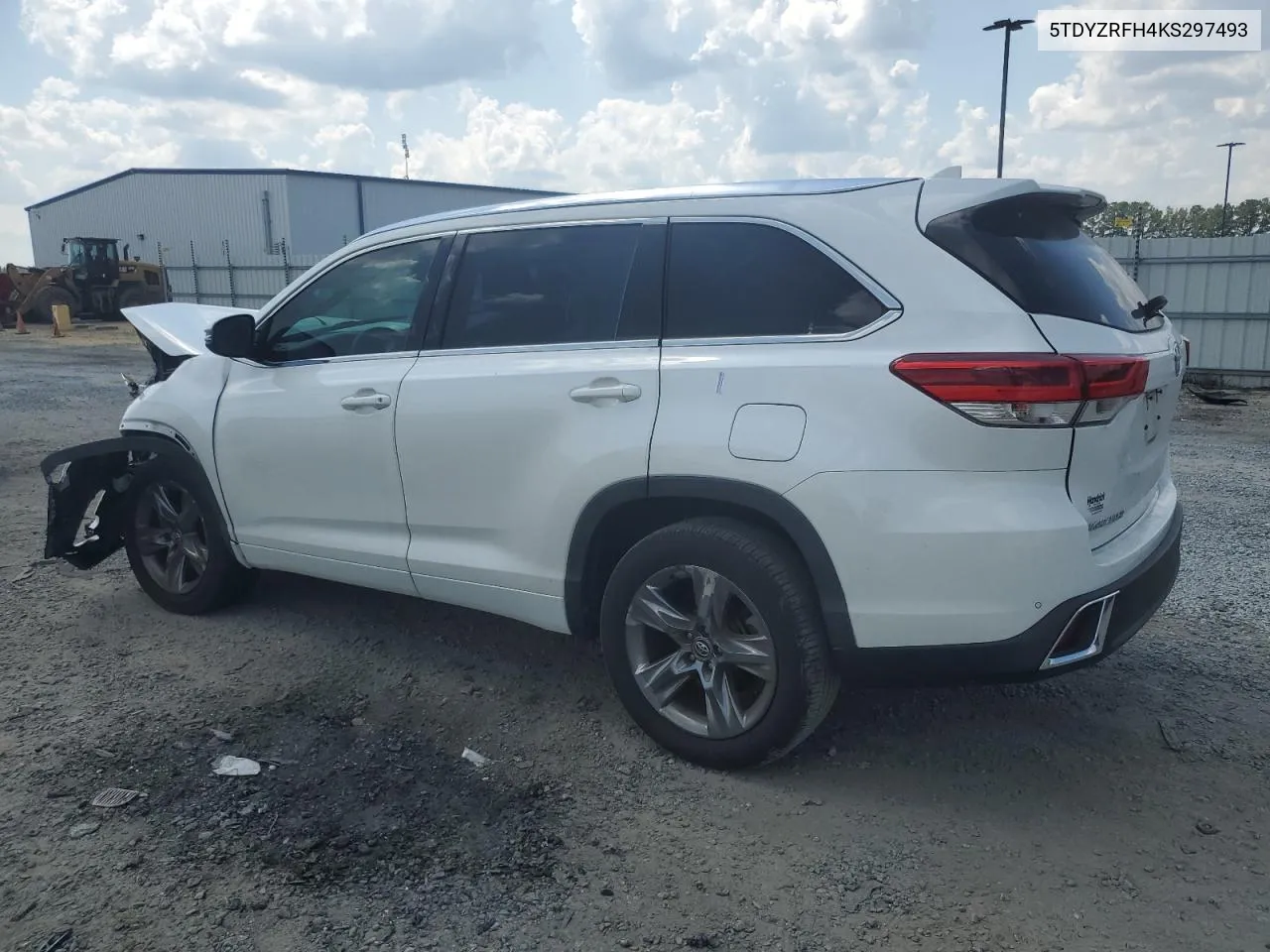 2019 Toyota Highlander Limited VIN: 5TDYZRFH4KS297493 Lot: 69411274