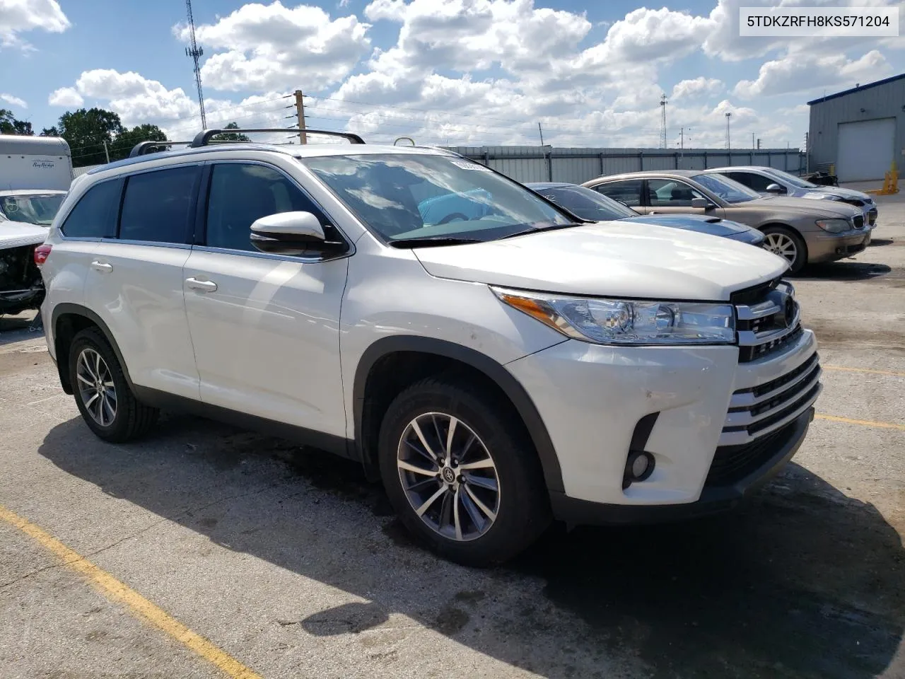 2019 Toyota Highlander Se VIN: 5TDKZRFH8KS571204 Lot: 69836104