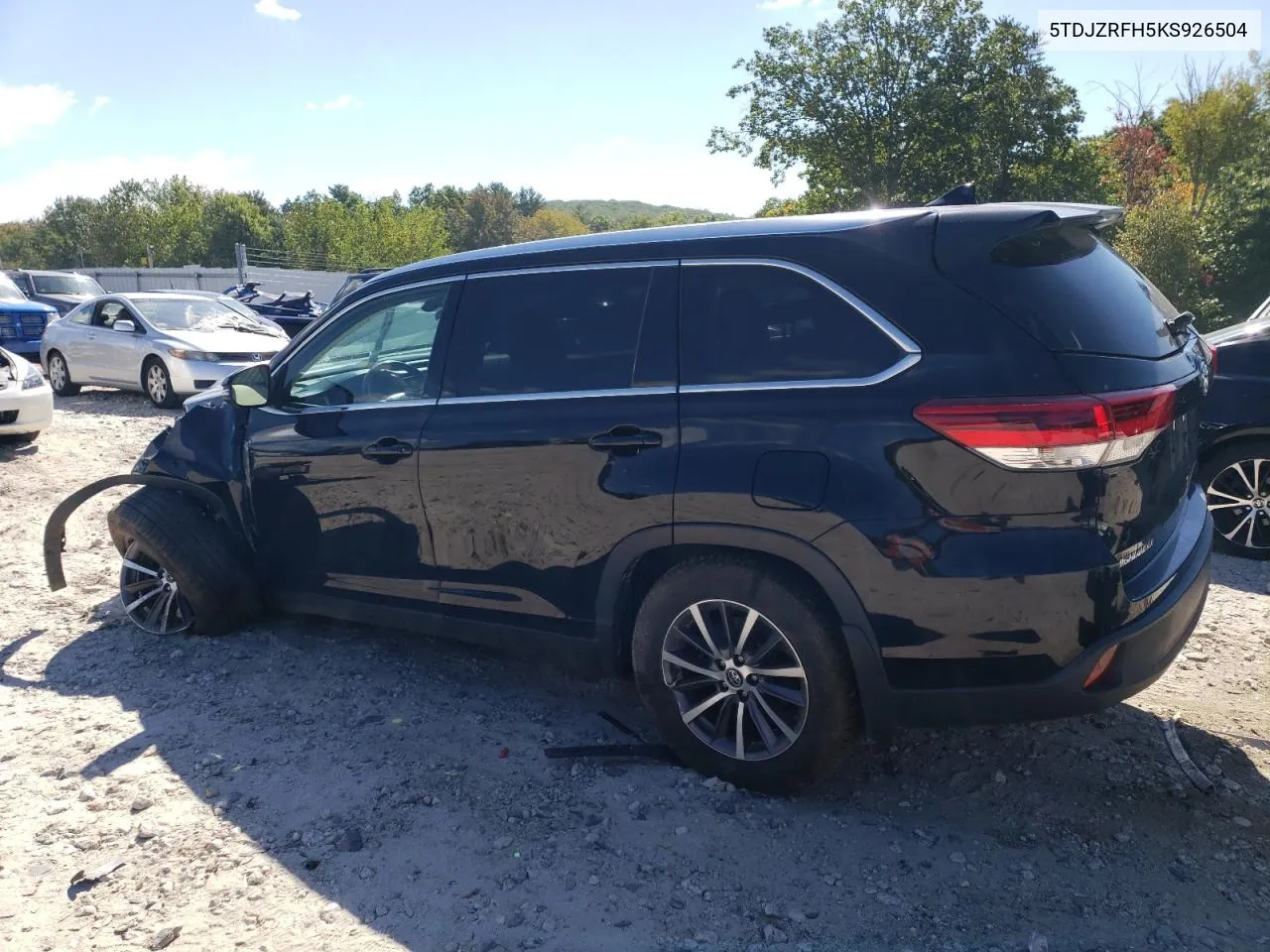 2019 Toyota Highlander Se VIN: 5TDJZRFH5KS926504 Lot: 69887984