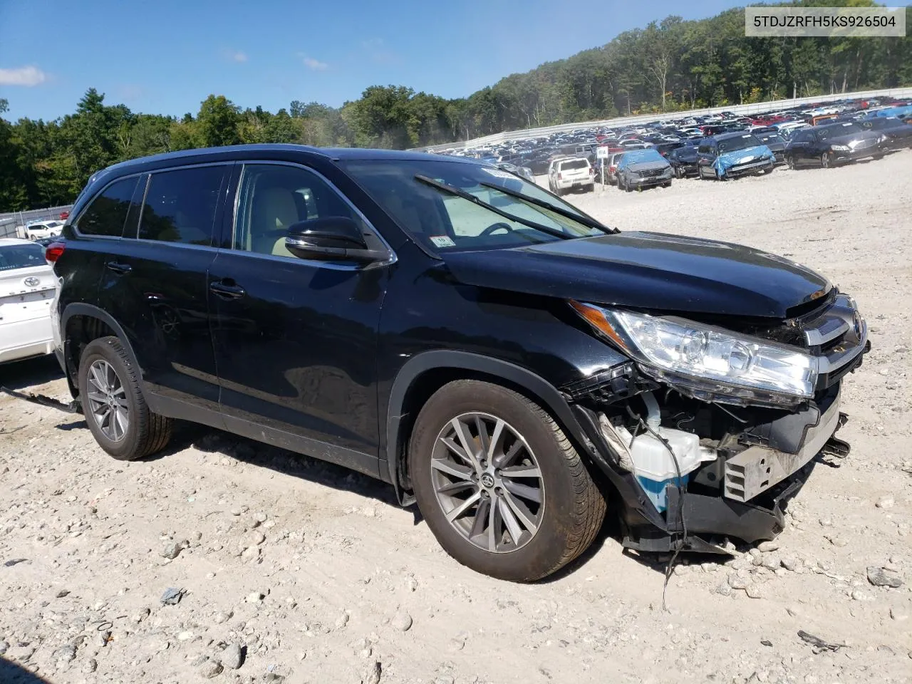 2019 Toyota Highlander Se VIN: 5TDJZRFH5KS926504 Lot: 69887984