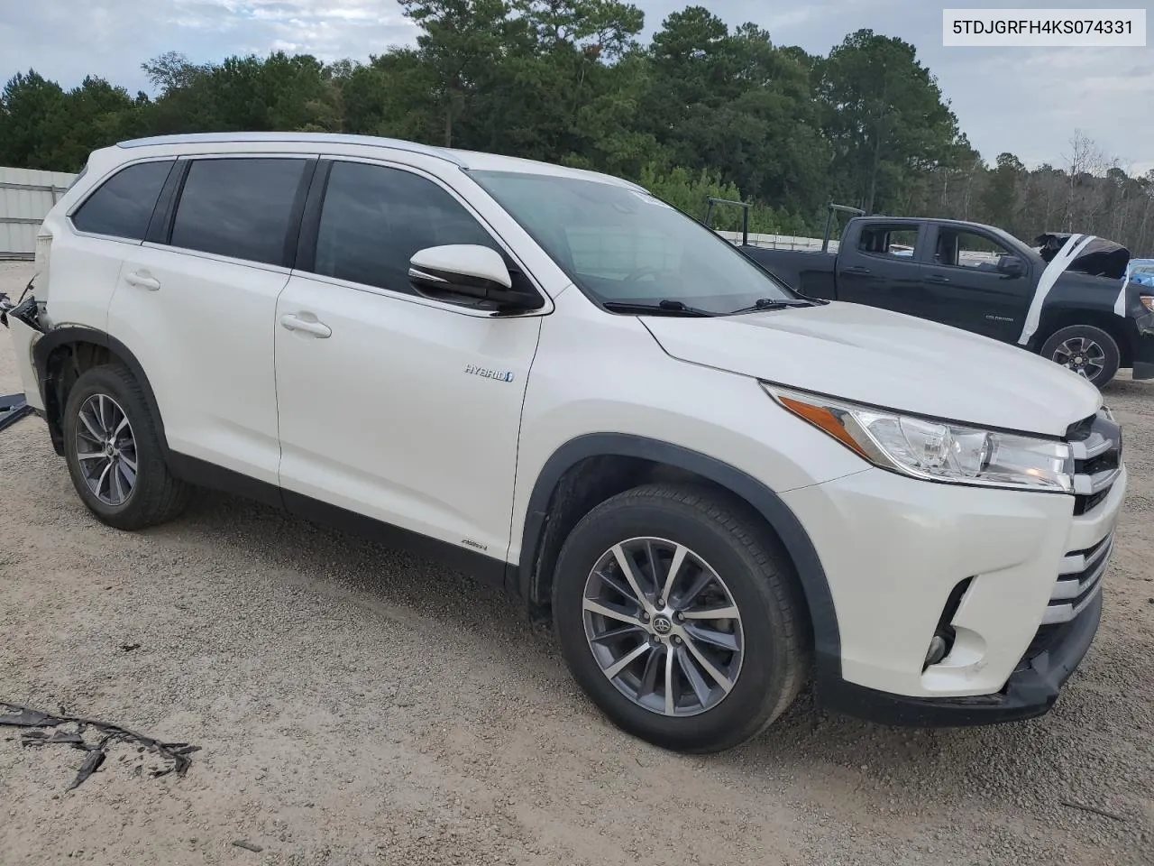 2019 Toyota Highlander Hybrid VIN: 5TDJGRFH4KS074331 Lot: 70044284