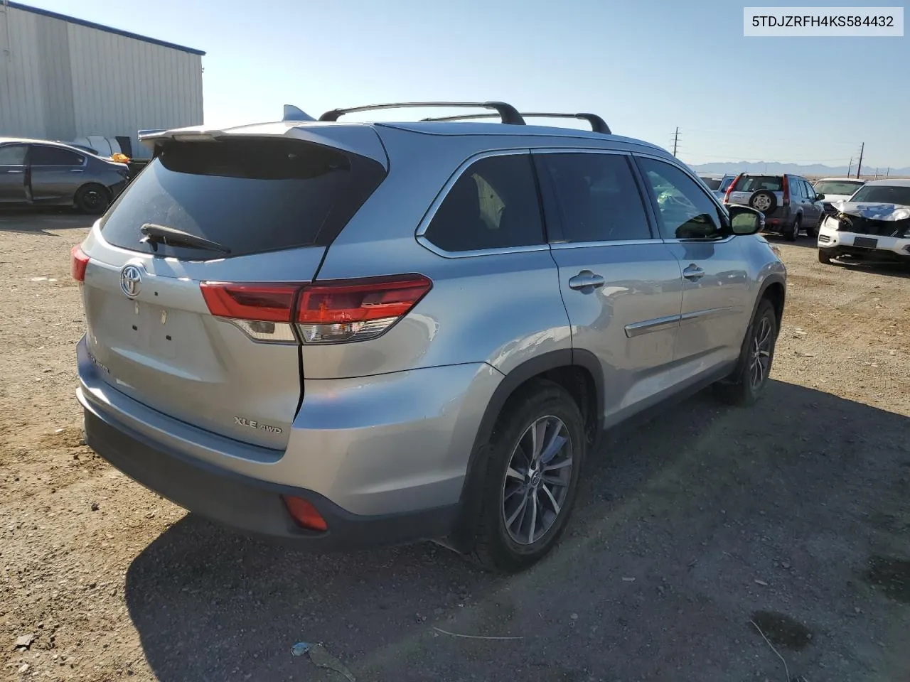 2019 Toyota Highlander Se VIN: 5TDJZRFH4KS584432 Lot: 70345574