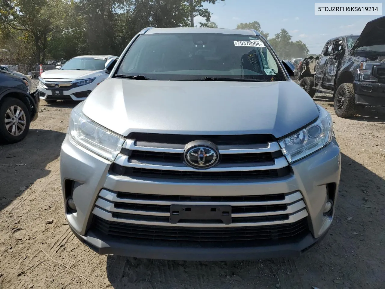 2019 Toyota Highlander Se VIN: 5TDJZRFH6KS619214 Lot: 70373904