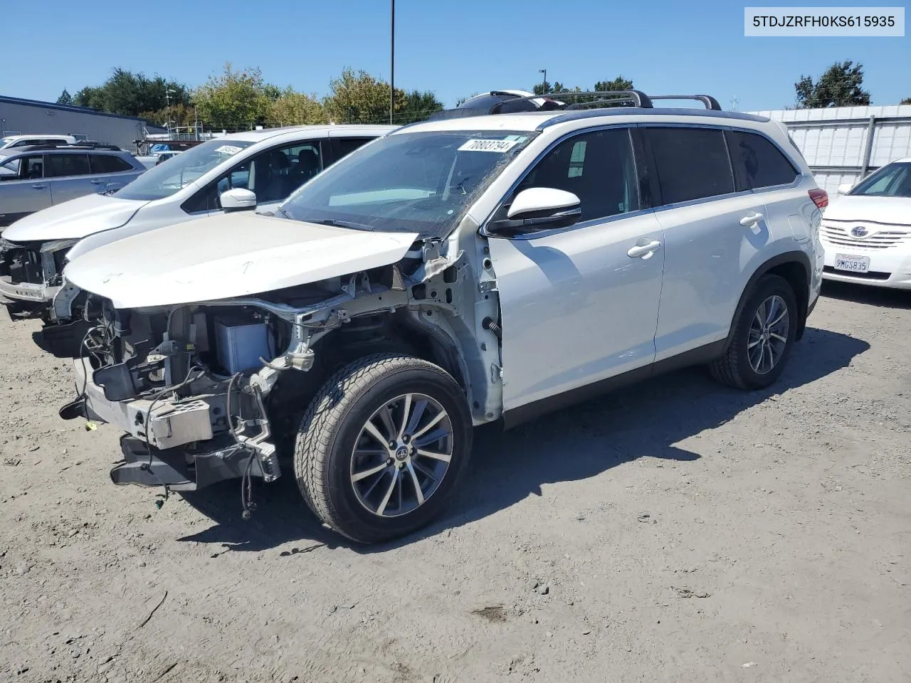 2019 Toyota Highlander Se VIN: 5TDJZRFH0KS615935 Lot: 70803794