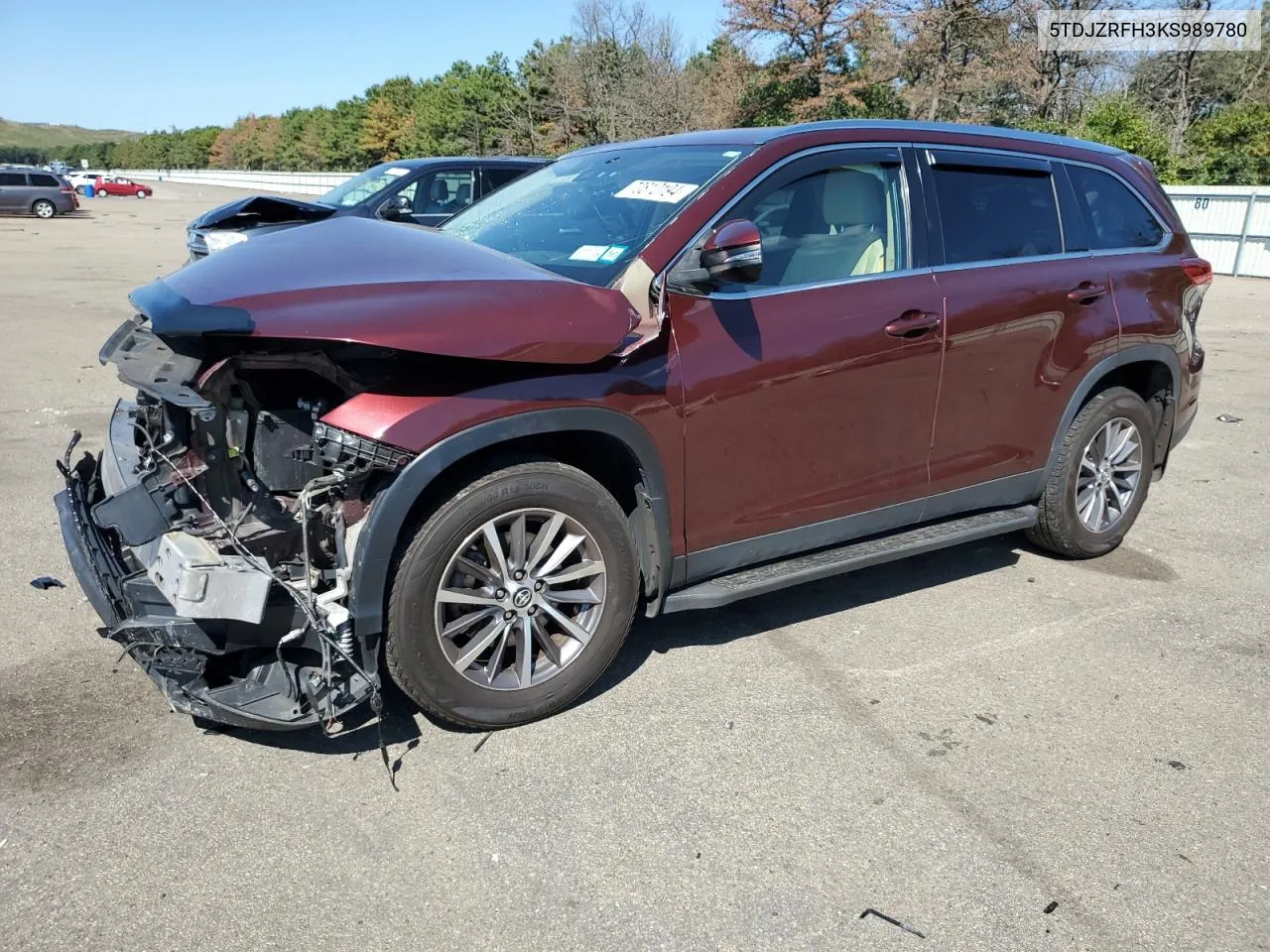 2019 Toyota Highlander Se VIN: 5TDJZRFH3KS989780 Lot: 70810194