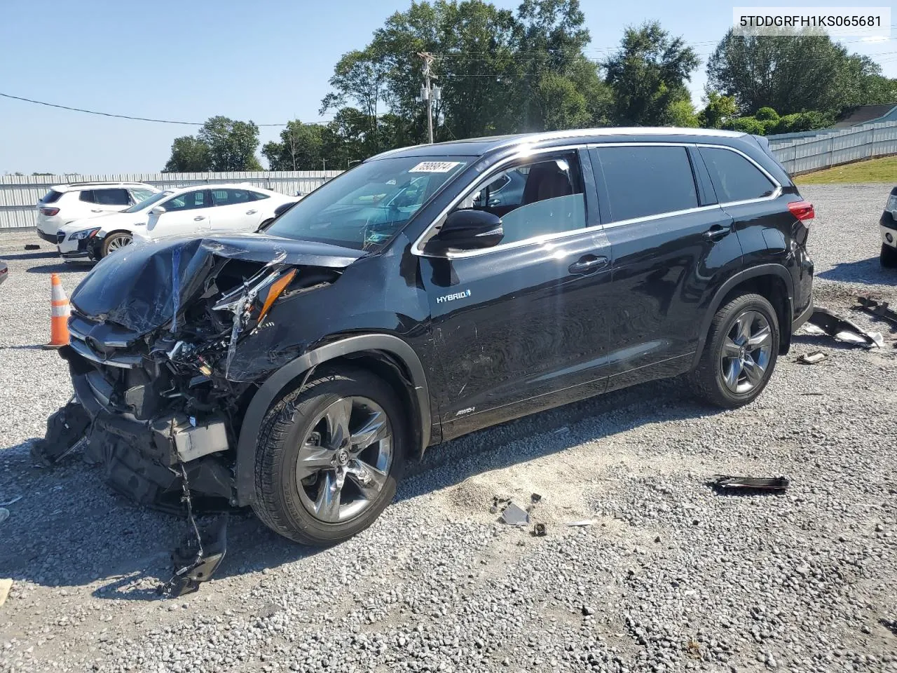 2019 Toyota Highlander Hybrid Limited VIN: 5TDDGRFH1KS065681 Lot: 70989814