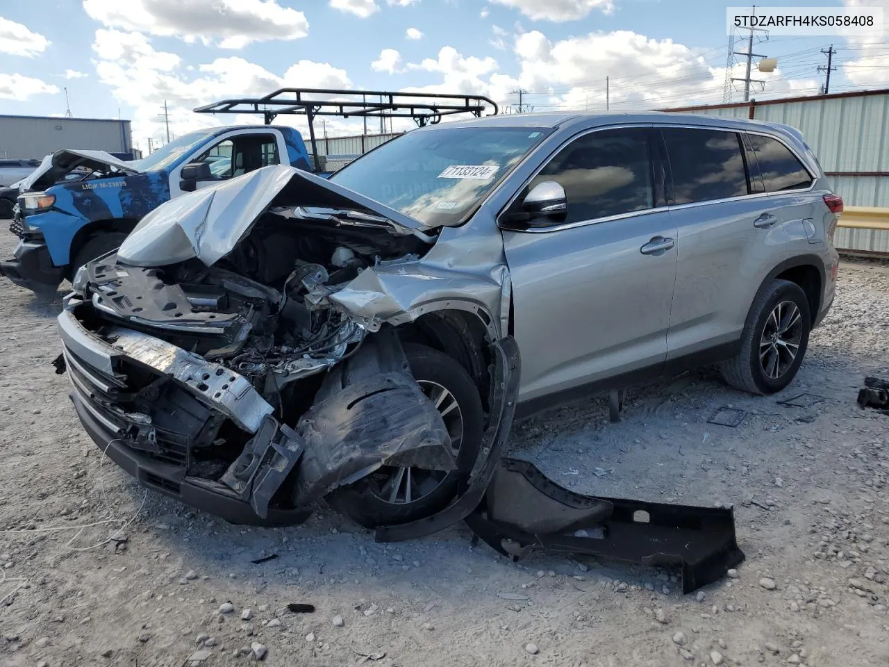 2019 Toyota Highlander Le VIN: 5TDZARFH4KS058408 Lot: 71133124