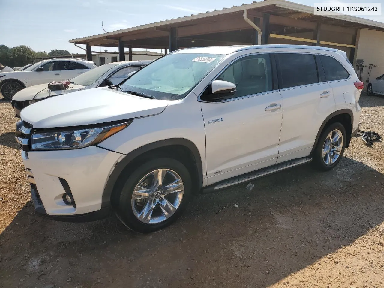 2019 Toyota Highlander Hybrid Limited VIN: 5TDDGRFH1KS061243 Lot: 71226284