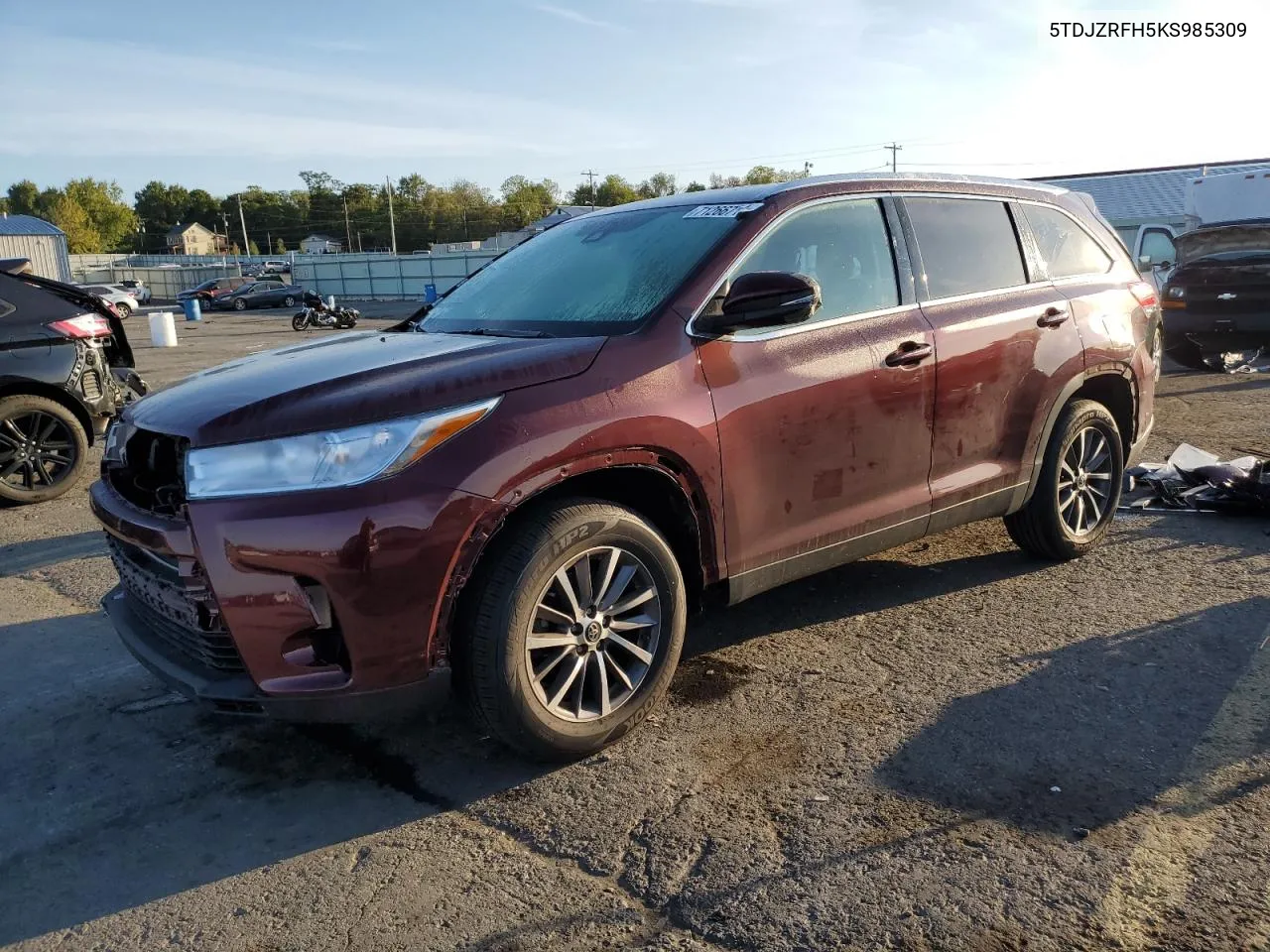 2019 Toyota Highlander Se VIN: 5TDJZRFH5KS985309 Lot: 71266714