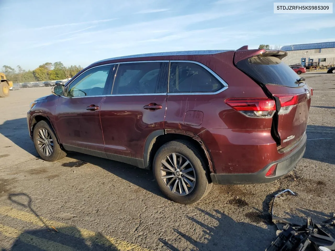 2019 Toyota Highlander Se VIN: 5TDJZRFH5KS985309 Lot: 71266714