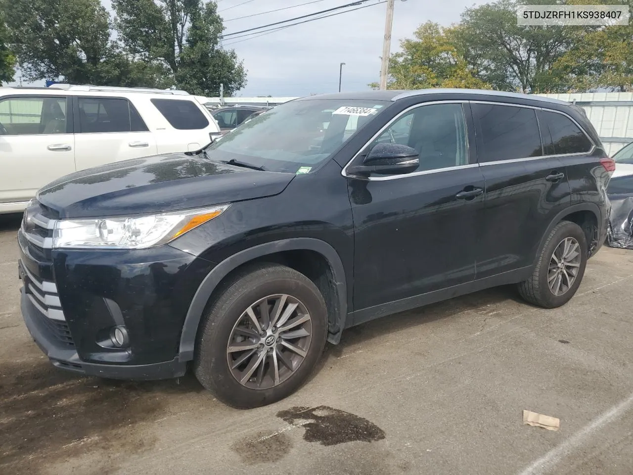 2019 Toyota Highlander Se VIN: 5TDJZRFH1KS938407 Lot: 71466384