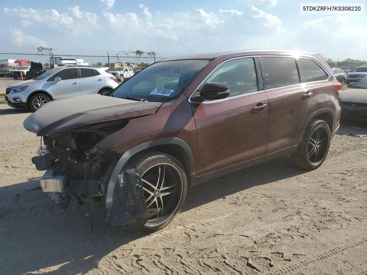 5TDKZRFH7KS308220 2019 Toyota Highlander Se