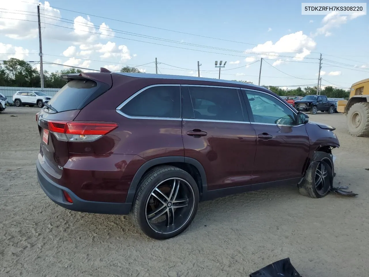 2019 Toyota Highlander Se VIN: 5TDKZRFH7KS308220 Lot: 71915824