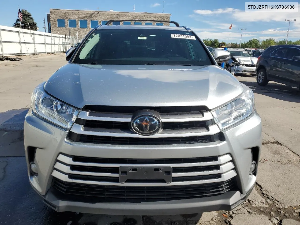 2019 Toyota Highlander Se VIN: 5TDJZRFH6KS736906 Lot: 72024004