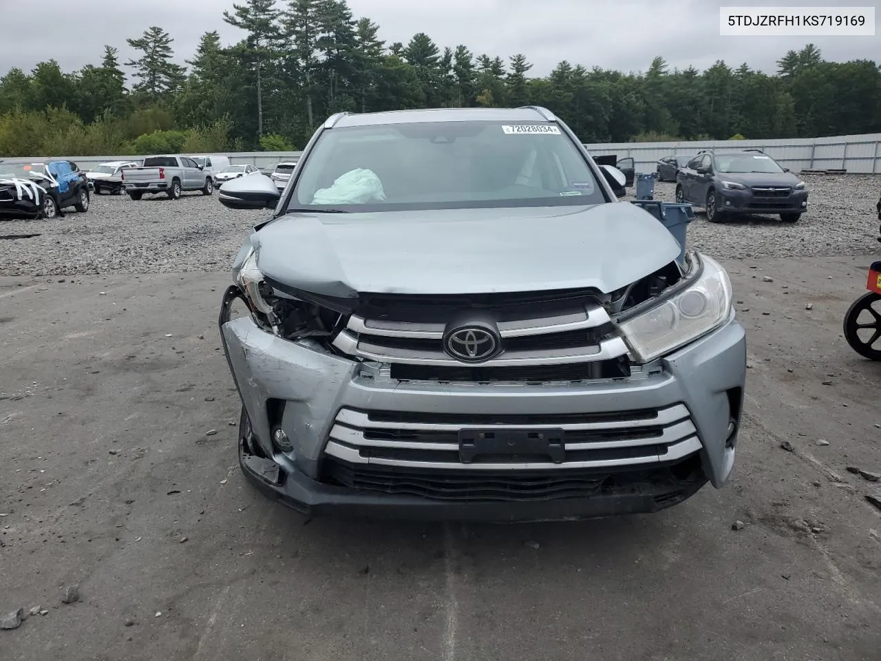 2019 Toyota Highlander Se VIN: 5TDJZRFH1KS719169 Lot: 72028034