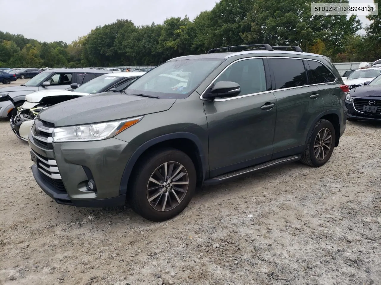 2019 Toyota Highlander Se VIN: 5TDJZRFH3KS948131 Lot: 72512394