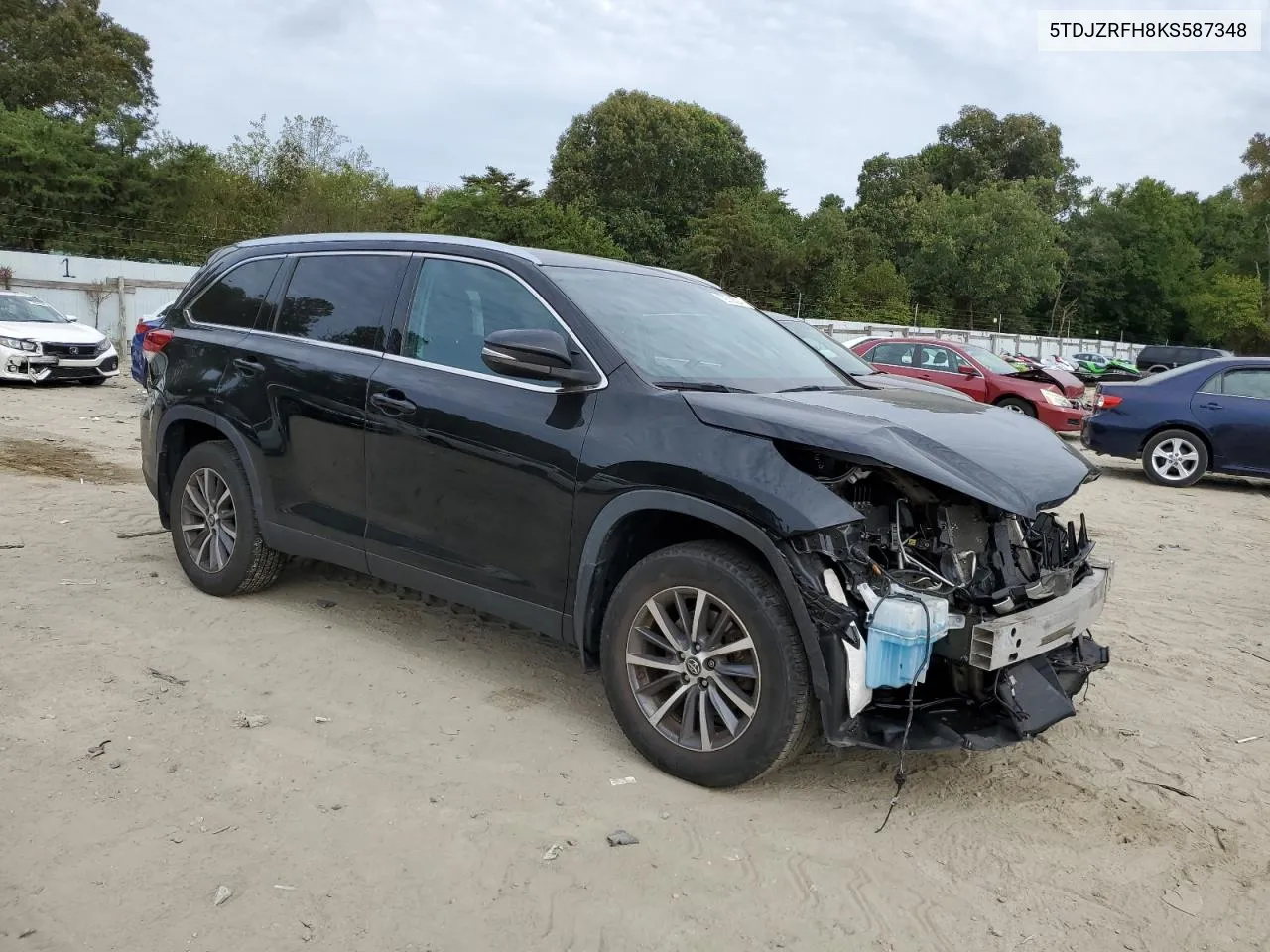 2019 Toyota Highlander Se VIN: 5TDJZRFH8KS587348 Lot: 72618324