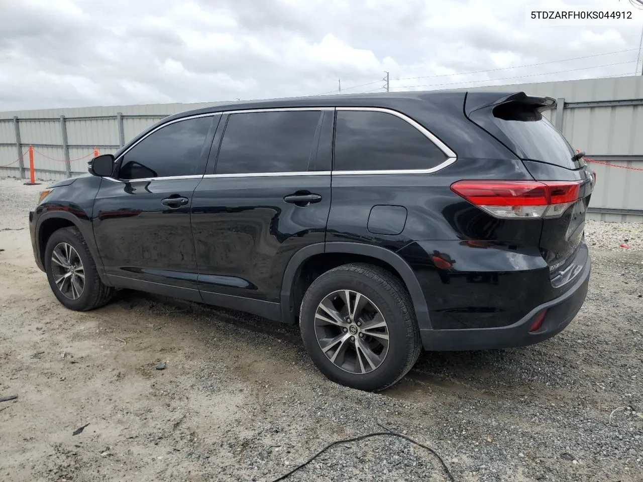 2019 Toyota Highlander Le VIN: 5TDZARFH0KS044912 Lot: 73325544