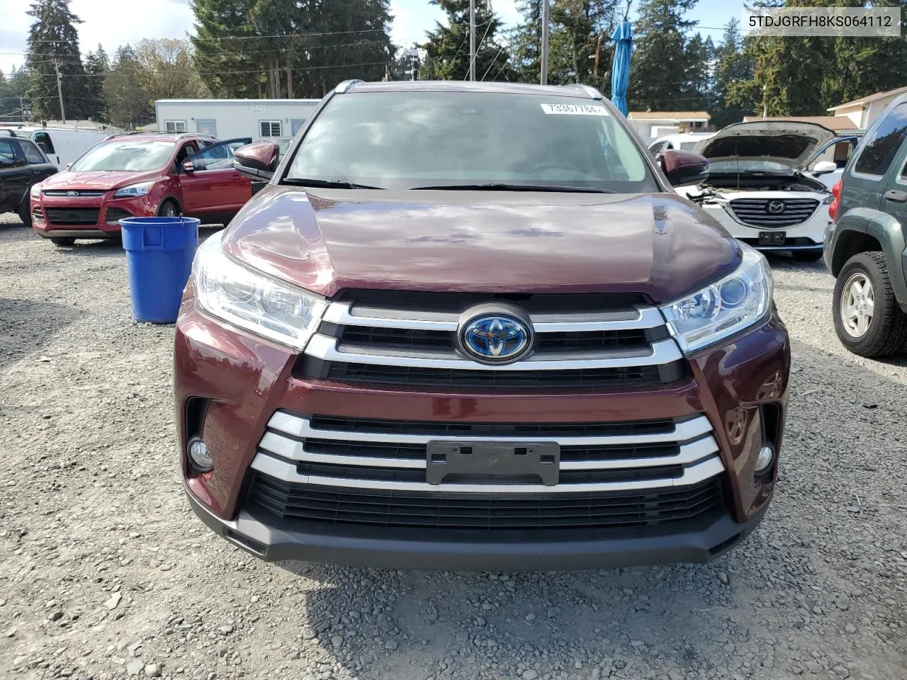 2019 Toyota Highlander Hybrid VIN: 5TDJGRFH8KS064112 Lot: 73367784