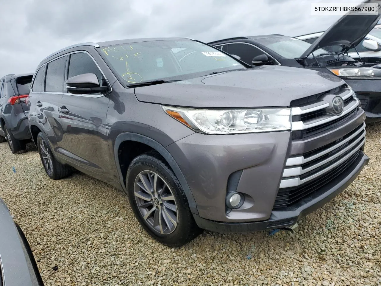 2019 Toyota Highlander Se VIN: 5TDKZRFH8KS567900 Lot: 73615344