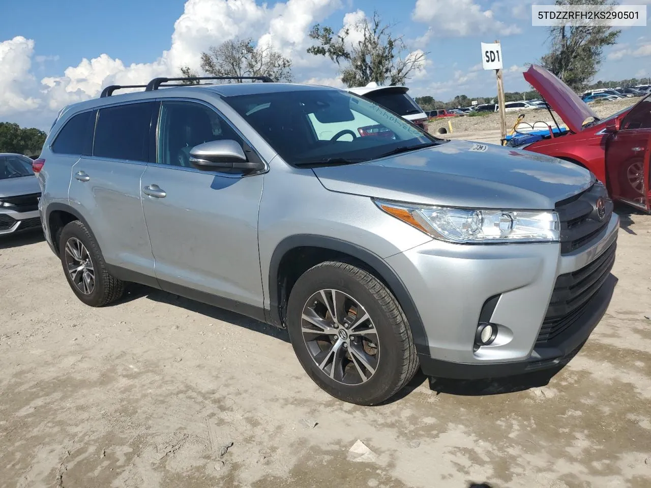 2019 Toyota Highlander Le VIN: 5TDZZRFH2KS290501 Lot: 73934044