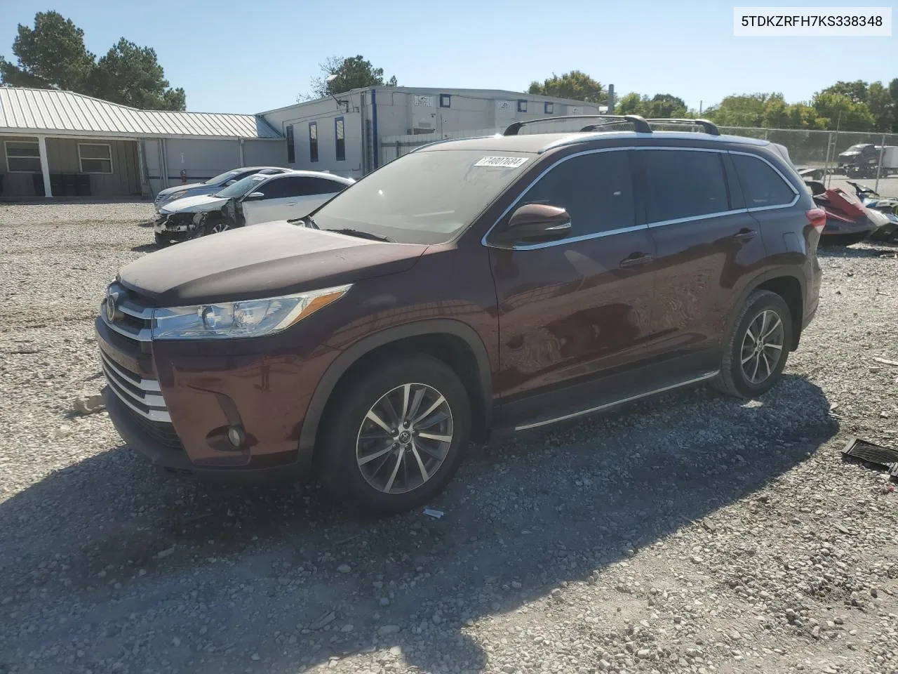 2019 Toyota Highlander Se VIN: 5TDKZRFH7KS338348 Lot: 74007684