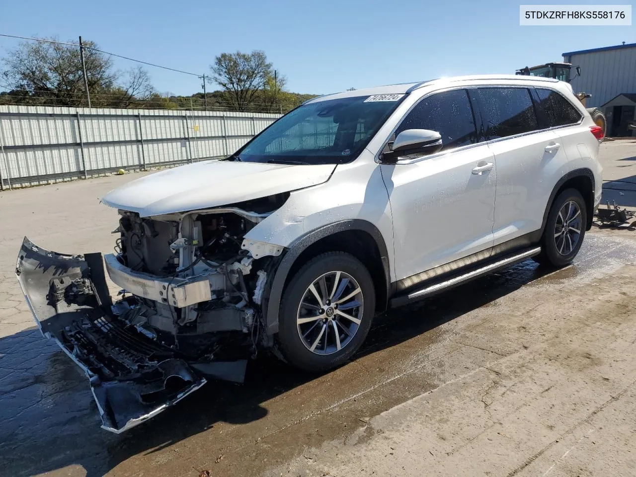 2019 Toyota Highlander Se VIN: 5TDKZRFH8KS558176 Lot: 74766724