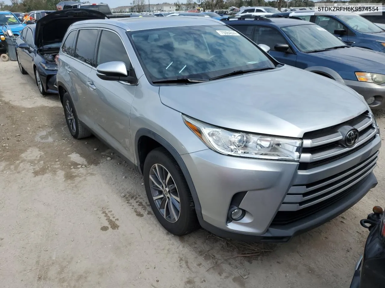 2019 Toyota Highlander Se VIN: 5TDKZRFH6KS574554 Lot: 75084844