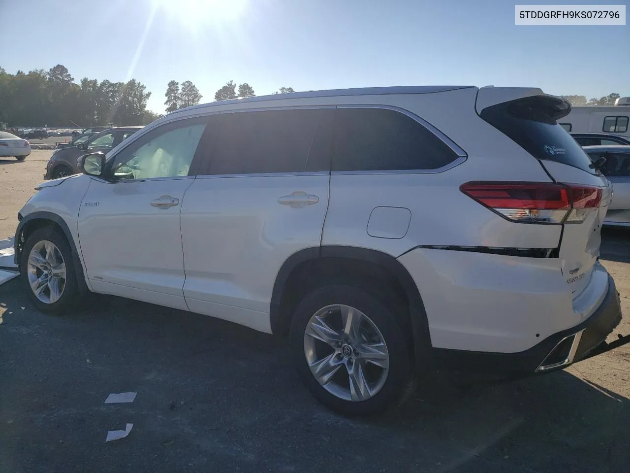 2019 Toyota Highlander Hybrid Limited VIN: 5TDDGRFH9KS072796 Lot: 75452564