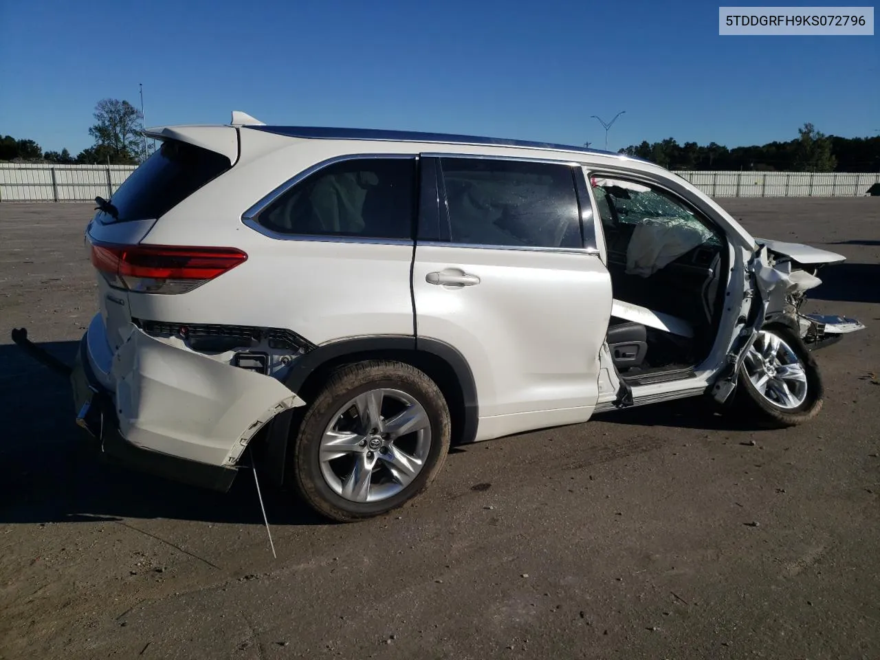 2019 Toyota Highlander Hybrid Limited VIN: 5TDDGRFH9KS072796 Lot: 75452564