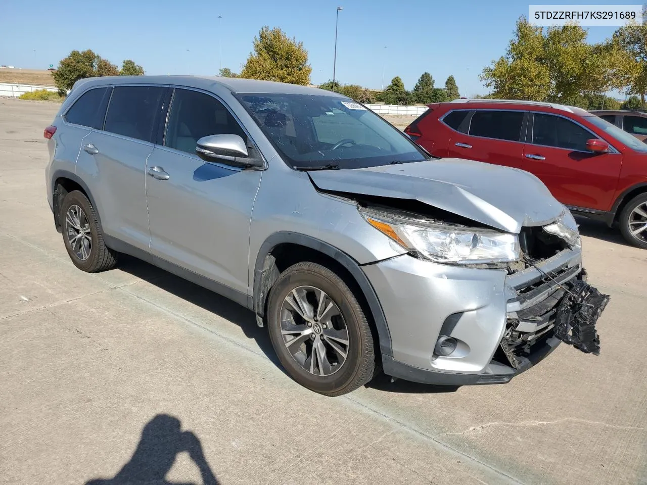 2019 Toyota Highlander Le VIN: 5TDZZRFH7KS291689 Lot: 75558994