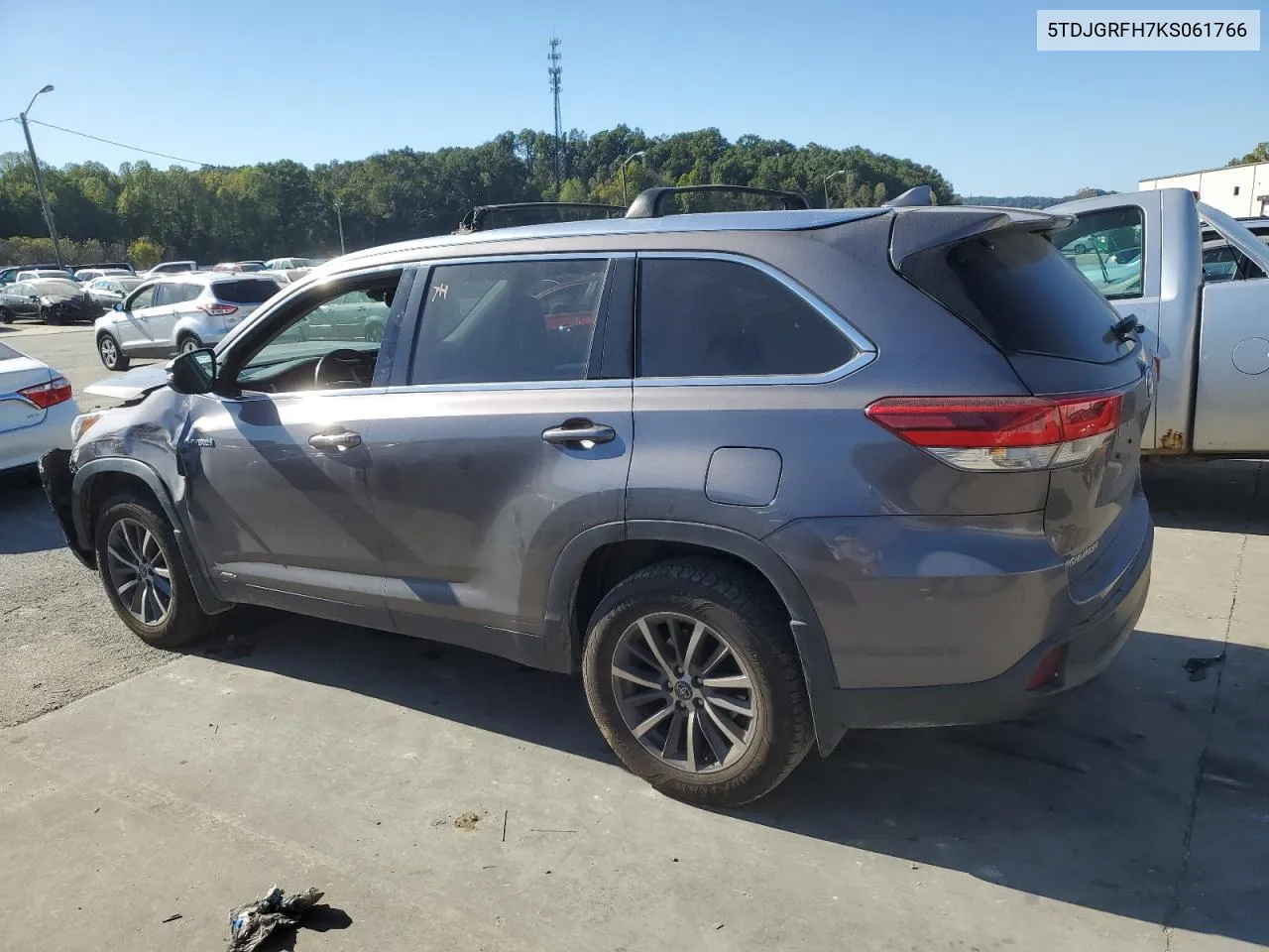 2019 Toyota Highlander Hybrid VIN: 5TDJGRFH7KS061766 Lot: 75603154