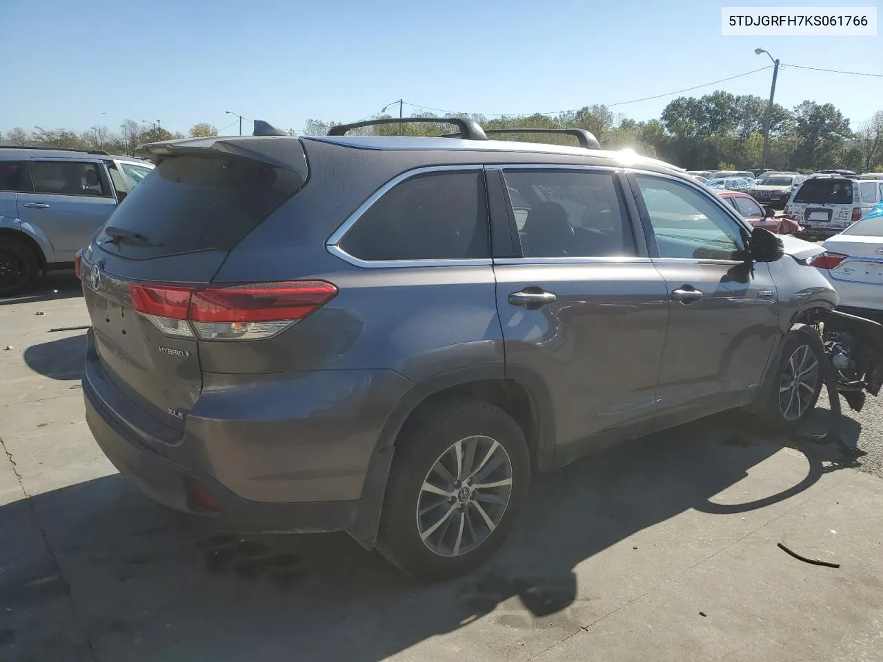 2019 Toyota Highlander Hybrid VIN: 5TDJGRFH7KS061766 Lot: 75603154