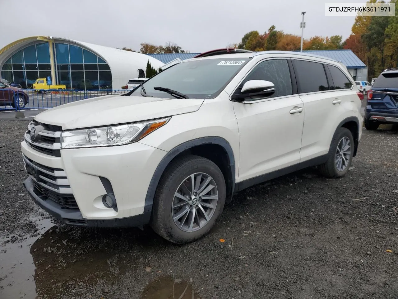 2019 Toyota Highlander Se VIN: 5TDJZRFH6KS611971 Lot: 75715564