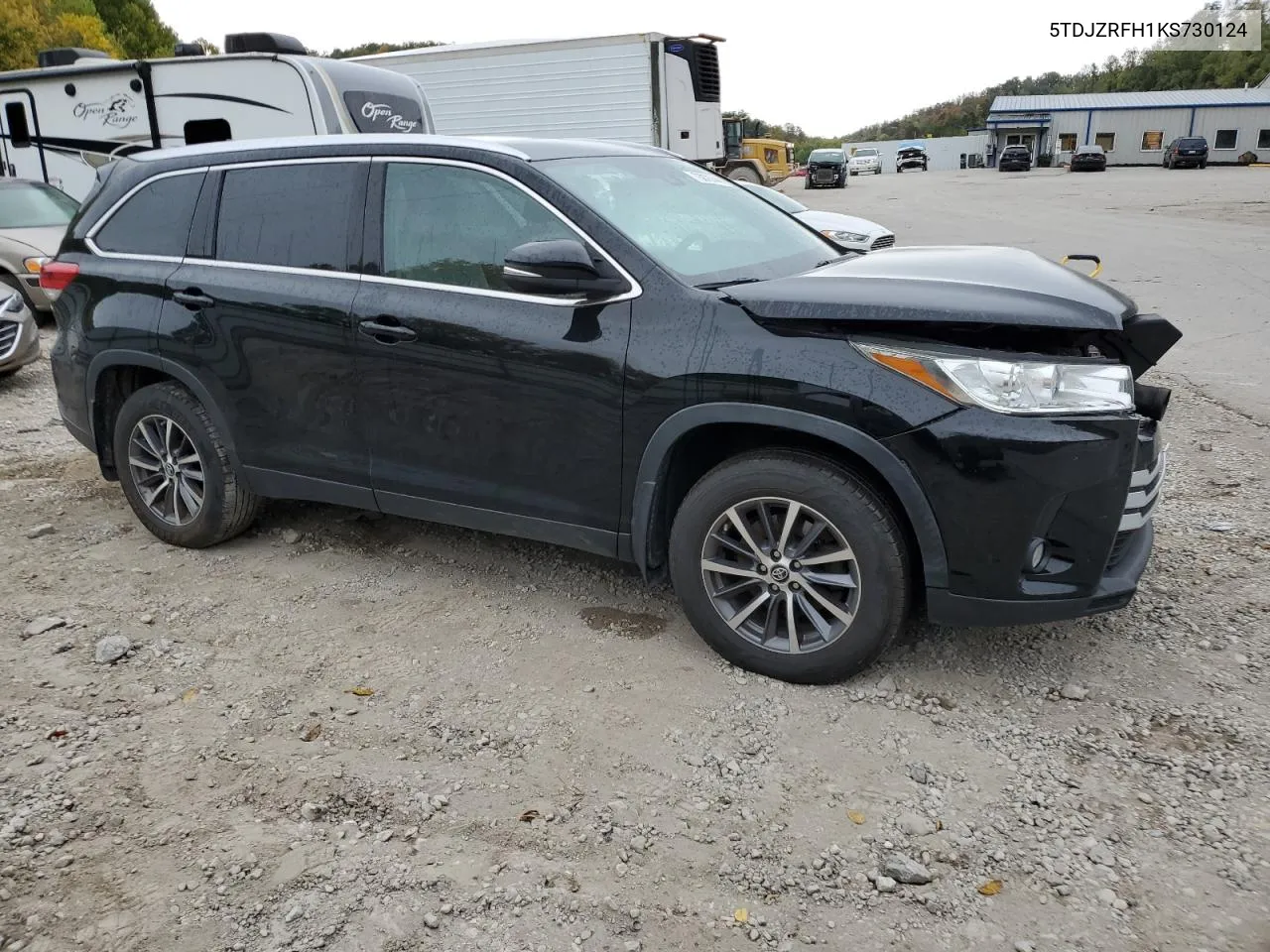 2019 Toyota Highlander Se VIN: 5TDJZRFH1KS730124 Lot: 75876744