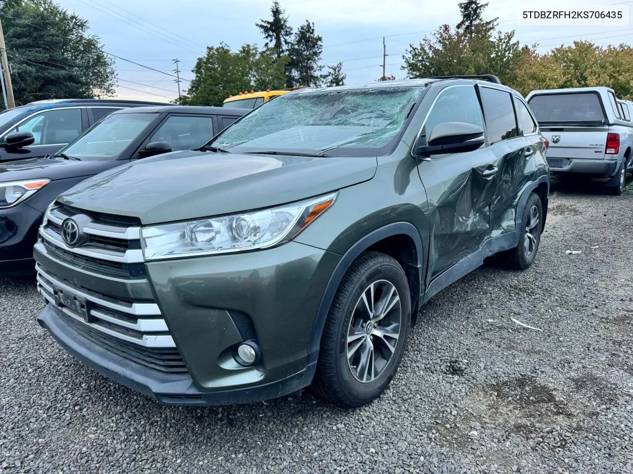 2019 Toyota Highlander Le VIN: 5TDBZRFH2KS706435 Lot: 75963424