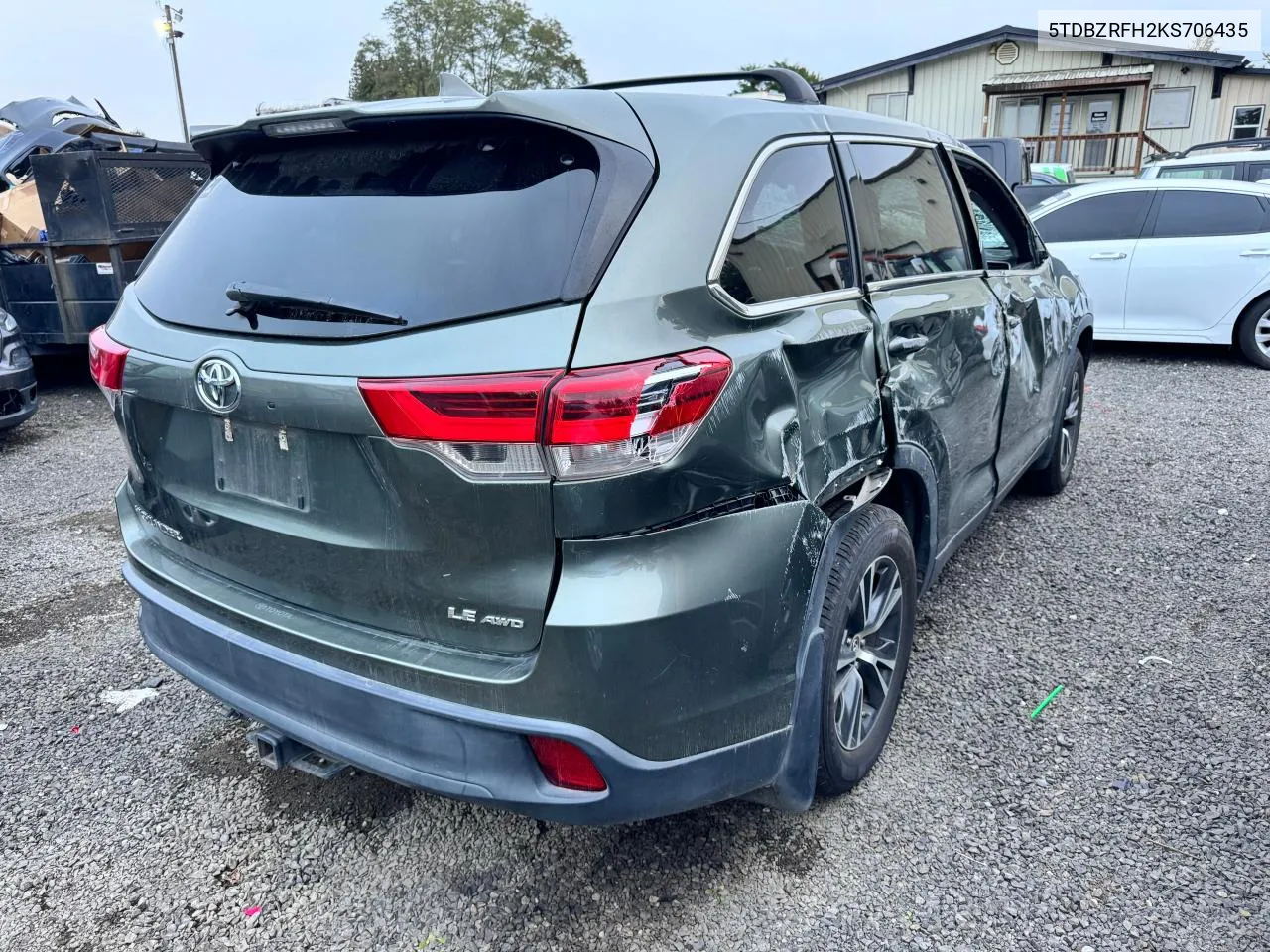 2019 Toyota Highlander Le VIN: 5TDBZRFH2KS706435 Lot: 75963424