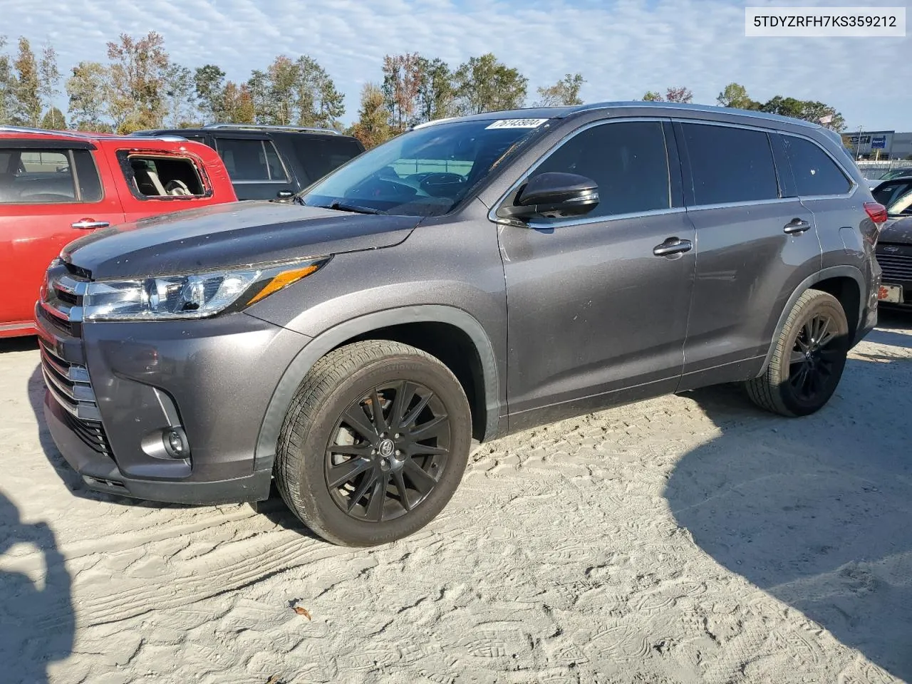 2019 Toyota Highlander Limited VIN: 5TDYZRFH7KS359212 Lot: 76143904