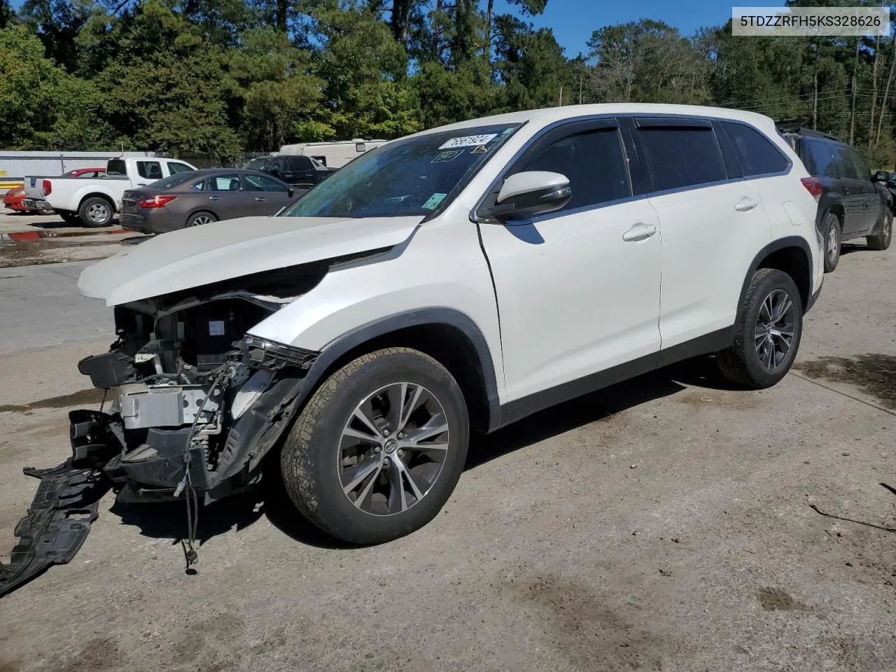 2019 Toyota Highlander Le VIN: 5TDZZRFH5KS328626 Lot: 76561924