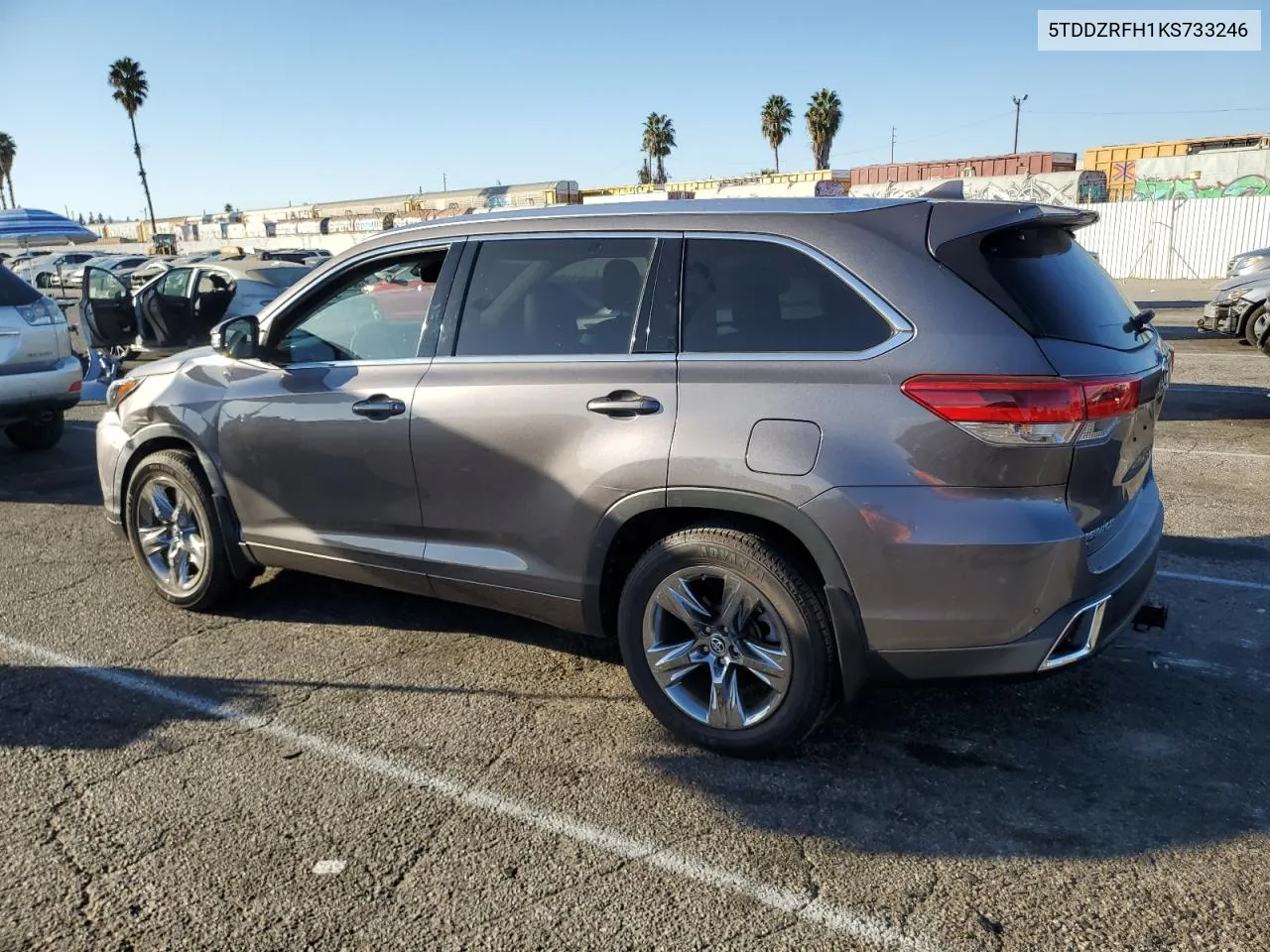 2019 Toyota Highlander Limited VIN: 5TDDZRFH1KS733246 Lot: 77037394