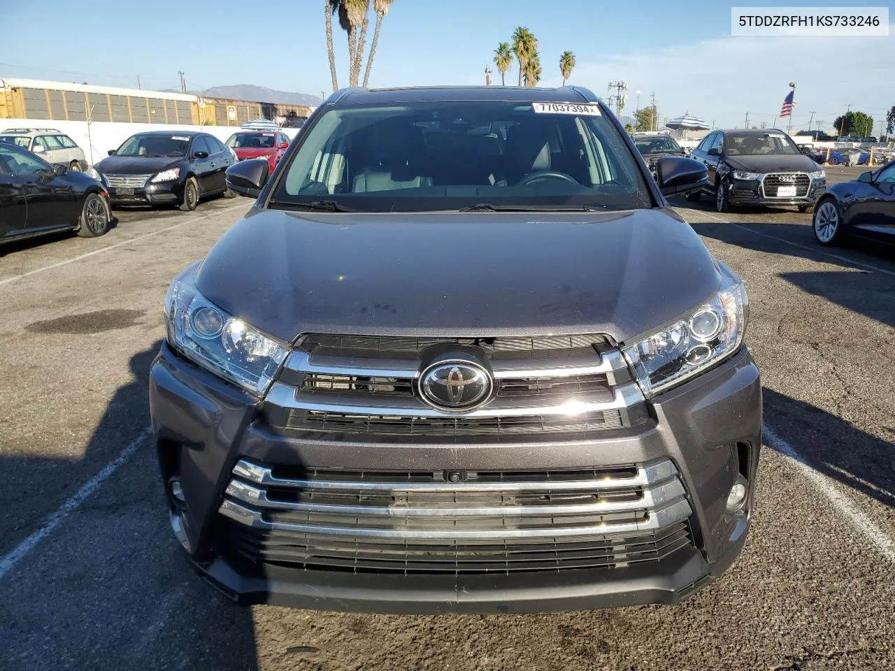 2019 Toyota Highlander Limited VIN: 5TDDZRFH1KS733246 Lot: 77037394