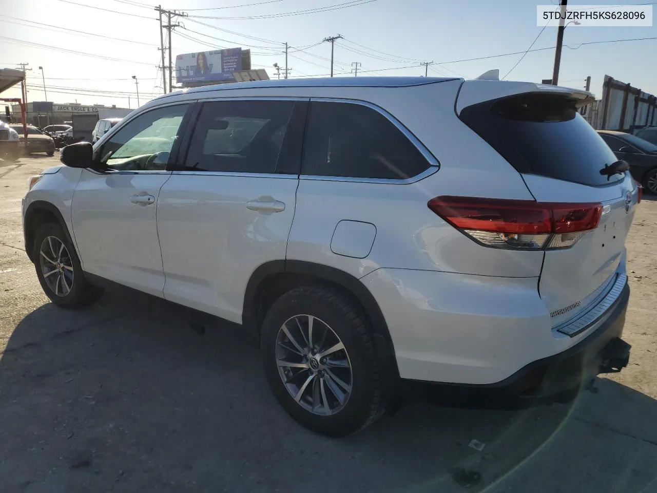 2019 Toyota Highlander Se VIN: 5TDJZRFH5KS628096 Lot: 77496274