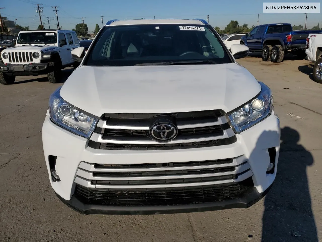 2019 Toyota Highlander Se VIN: 5TDJZRFH5KS628096 Lot: 77496274